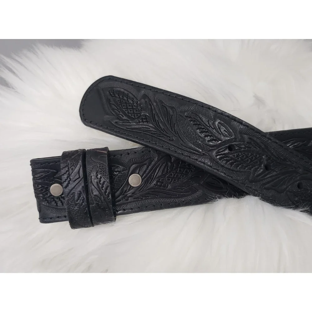 Size 40 Cody James Belt Leather Belt Tooled Textured Western Mens‎ Leaves
